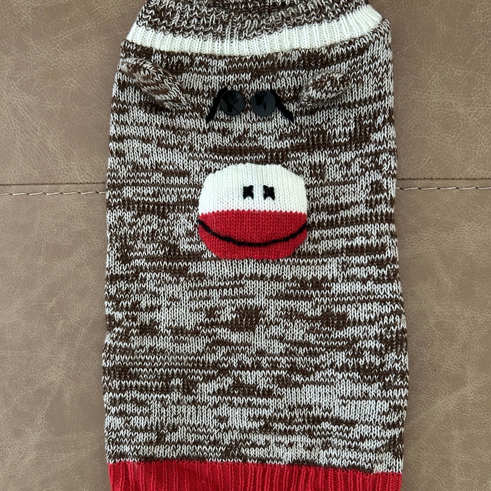 Sock Monkey Sweater for Dog-NWOT